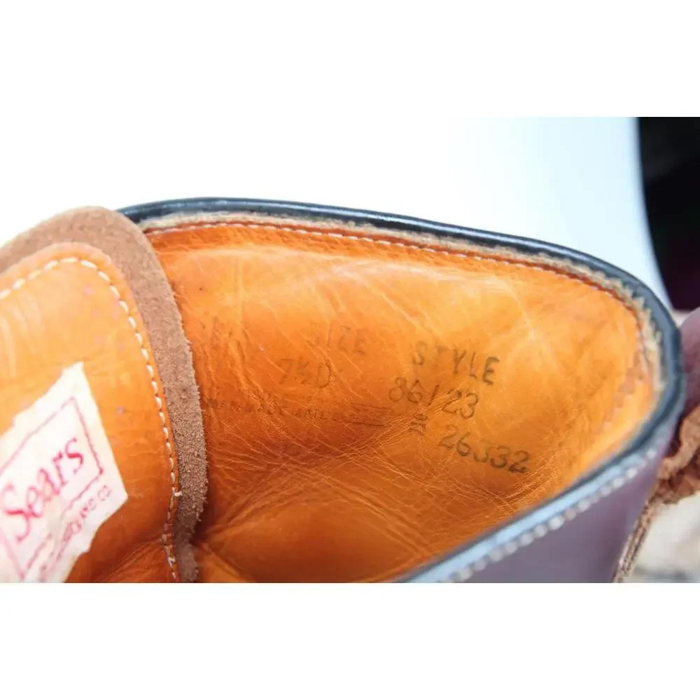 vintage herman survivor SEARS boots hiking lace up leather 60s/70s READ 7.5 D